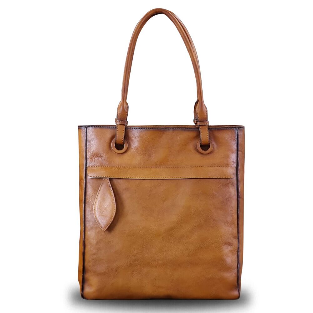 7524 Leather Handbag Purses Top Handle Bag Lady Work Tote Bags Retro